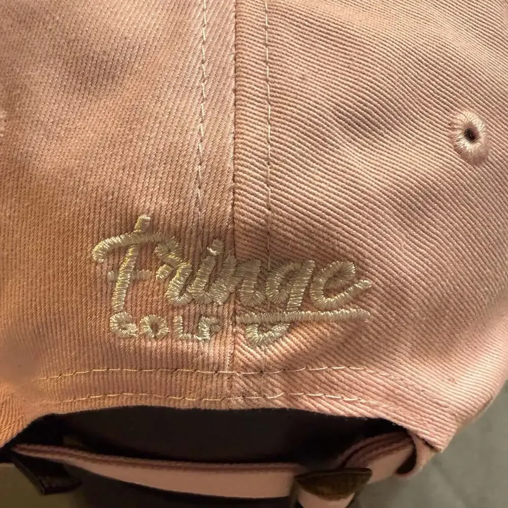 Fringe Golf Pink Dad Hat Adjustable Strapback Embroidered Logo Cotton